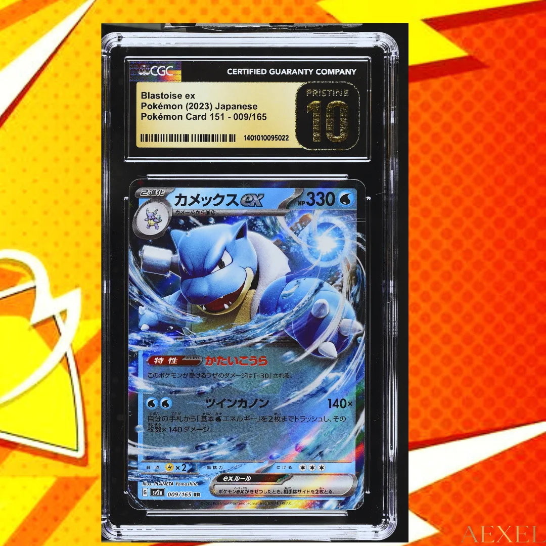 2023 Pokémon Blastoise ex – Pokémon Card 151 sv2a, Pristine 10 (CGC) Card #009/165 – Japanese