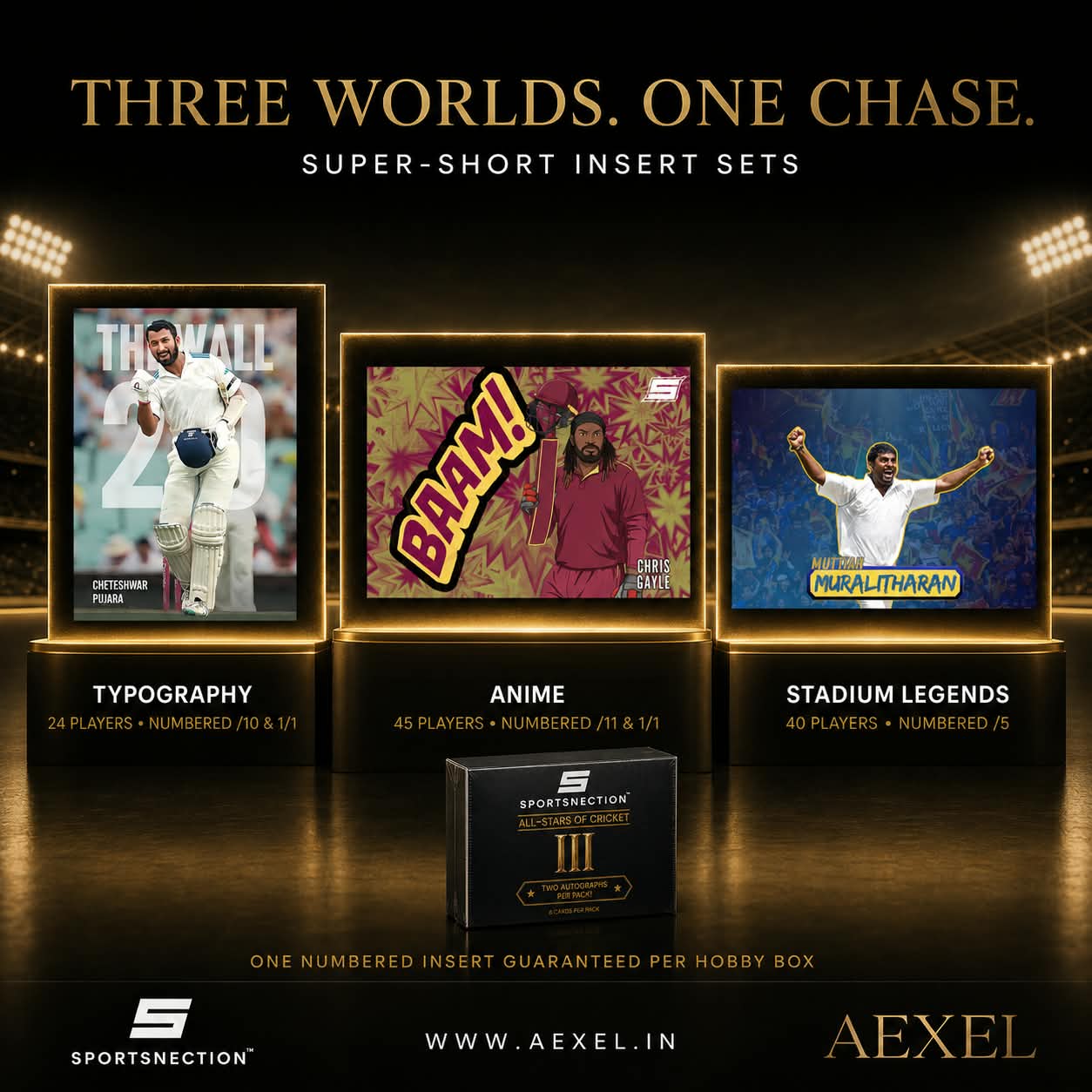 Sportsnection Series 3 All Stars of Cricket Hobby Box 2026 Official Cricket Trading Cards (5 Boxes)