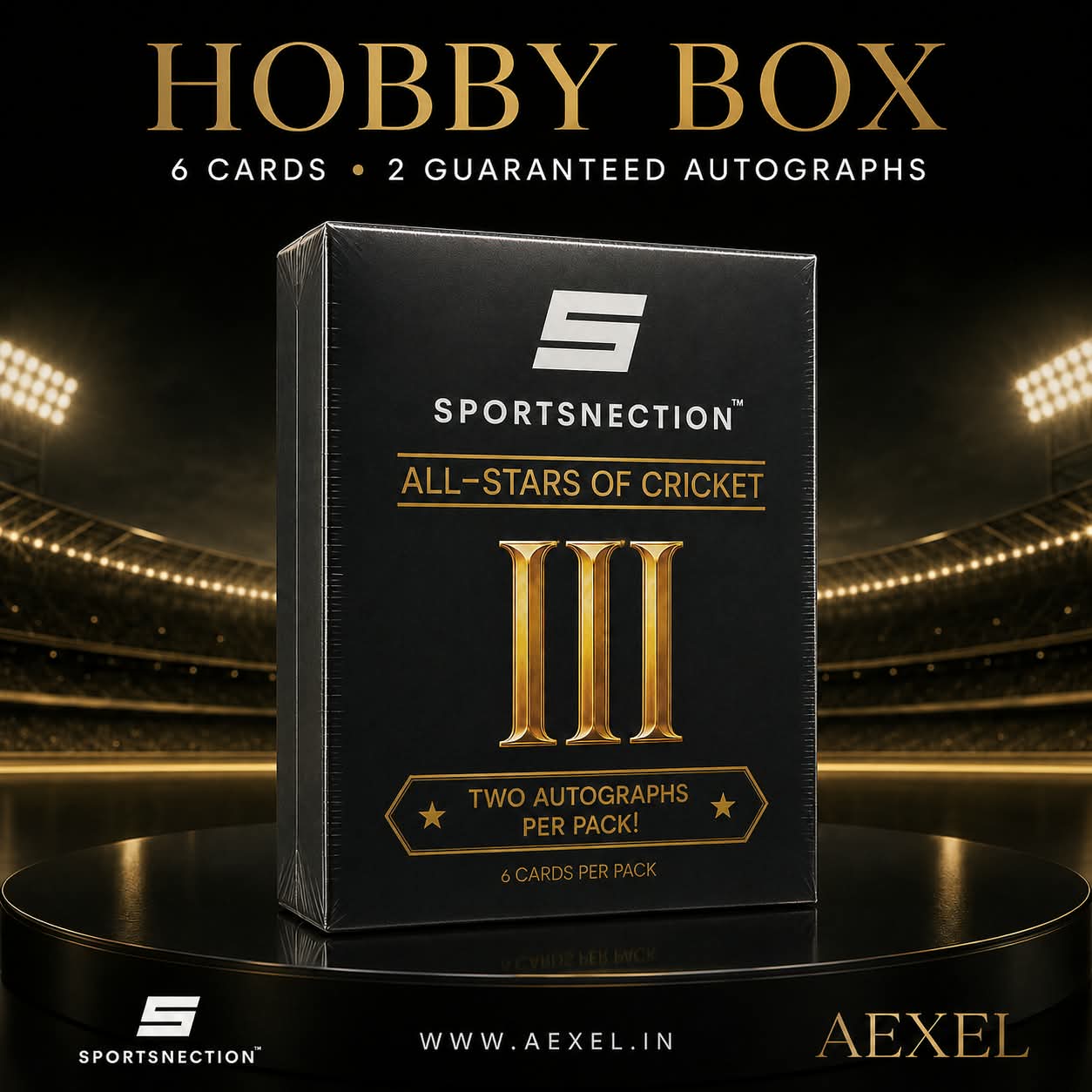 Sportsnection Series 3 All Stars of Cricket Hobby Box 2026 Official Cricket Trading Cards (5 Boxes)