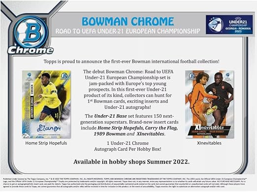 2023 Bowman Chrome Road To UEFA Under-21 European Championship Soccer Hobby Box