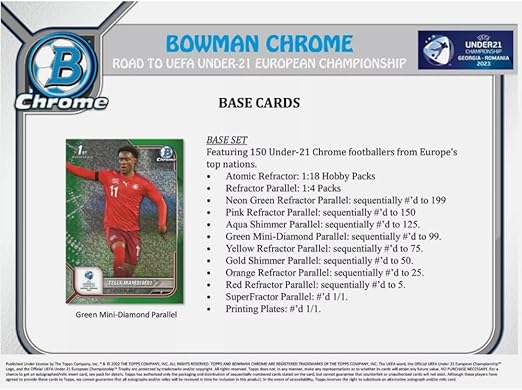 2023 Bowman Chrome Road To UEFA Under-21 European Championship Soccer Hobby Box